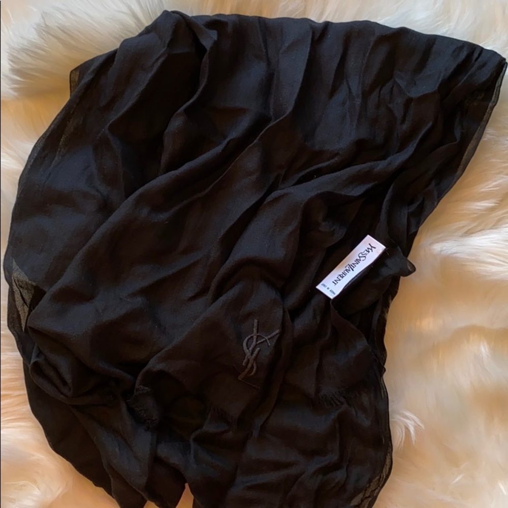 Black silk YSL scarf